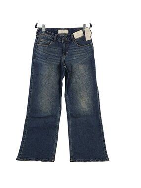 Hollister Low-Rise Baggy Jeans Sz 8R W29 Relaxed Fit Blue Denim Casual Women's